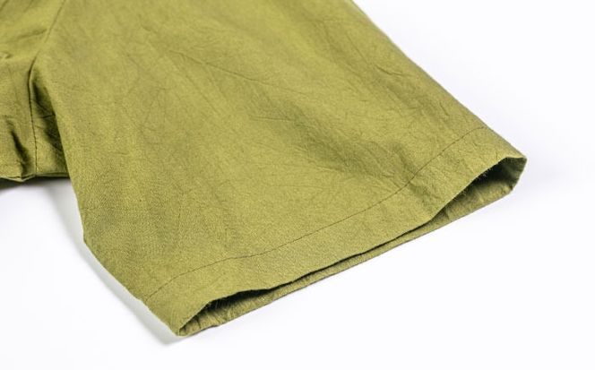 サマーシャツ（ティーグリーン / メンズ）琉球織物 経浮花織入り メンズ ファッション フォーマル カジュアル 冠婚葬祭 / 沖縄市 FABRIC SHOP MINAMI[BCCS012]