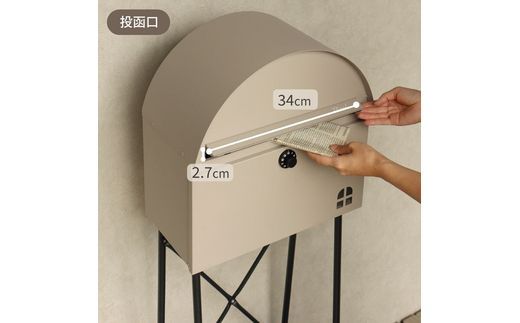 スタンドポスト Karon カロン【グレー】《 ポスト 郵便ポスト 郵便受け スタンド 工事不要 玄関 屋外 シンプル おしゃれ 北欧デザイン 》【2507N16703_01】