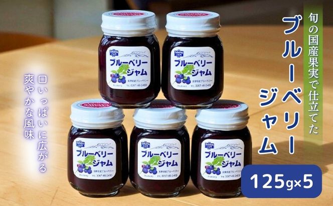 ジャム ブルーベリー 125g 5本 セット 信州小諸産 長野 加工品 フルーツ 果物 