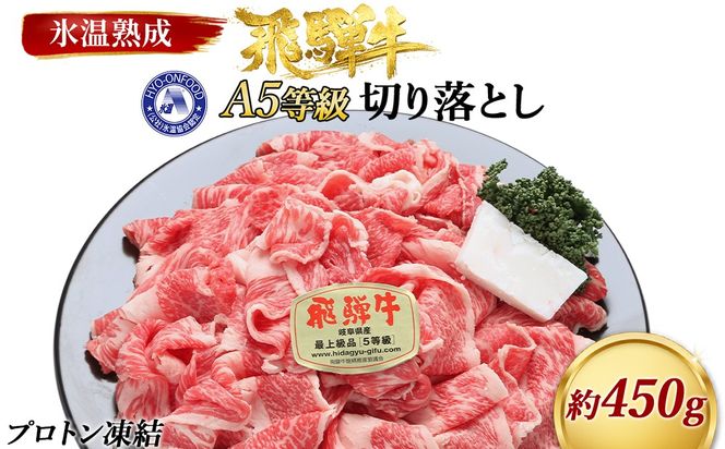 約450g切り落とし　氷温(R)熟成　飛騨牛Ａ５等級  プロトン凍結 [No.518]