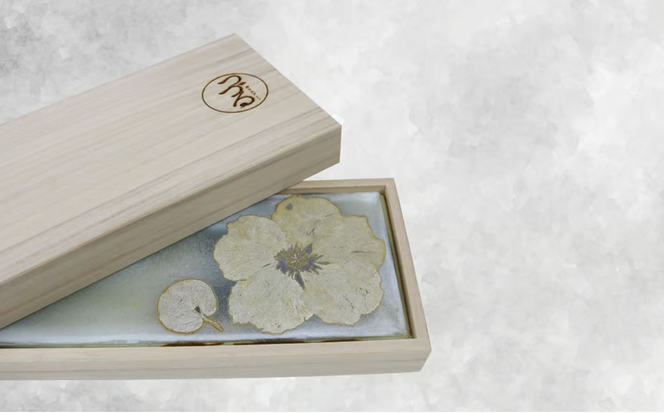 【つづるガラスアート】ゆうなの花　長平皿－HAKU－　1枚