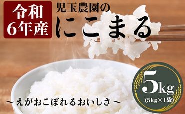 【令和6年産】新米『児玉農園』 にこまる5kg 5kg×1袋《10月下旬-11月末頃出荷予定(土日祝除く)》---sg_kodniko6_cf10_24_10000_5kg---