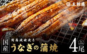 020C618 老舗「五郎藤」関西風地焼き 国産有頭旨鰻 120g×4尾 計約480g 前後 うなぎ ウナギ 蒲焼き 炭火