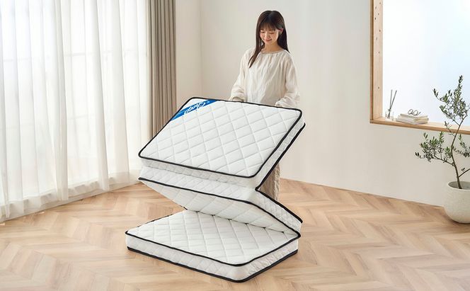 マットレス シングル 三つ折り 三つ折りポケットコイルマットレス 10ｃｍ PMTS10H-3S ホワイト アイリスオーヤマ 折りたたみ ポケットコイル コンパクト 軽量 お手入れ 簡単 折り畳み 10センチ 敷布団 一人暮らし