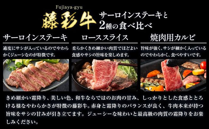 肉 藤彩牛 食べ比べ サーロイン ステーキ バラ カルビ ロース 計 700g 道の駅竜北《30日以内に出荷予定(土日祝除く)》 熊本県 氷川町 肉 牛肉 バラ カルビ 焼肉 ローススライス 黒毛和牛 ふるさと納税 A4～A5等級 切り落とし---sh_fyeaysbr_r7_30d_51000_700g---