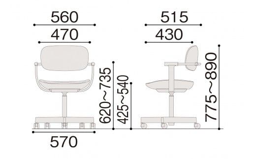 イトーキ『バーテブラ03』5本脚  抵抗付きウレタンキャスター KS張地：ペニー×マスタード（KG825KSM1F1104F）【EI127W】