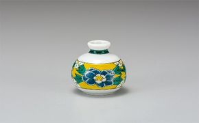 九谷焼　1.8号小つぼ花生・吉田屋牡丹 a05 インテリア 工芸品 装飾品 