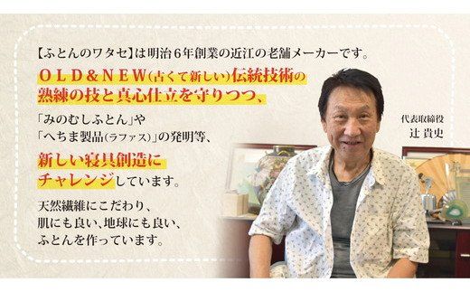 極上純綿　もめん布団　掛敷セット　(みやび柄・青)【CW101W1】