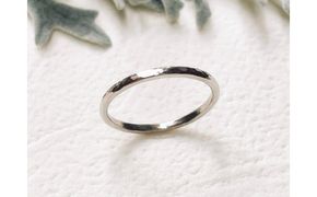 プラチナ 丸つち目 厚リング（ハンドメイド）【サイズ：17号】 232238_WW131VC07