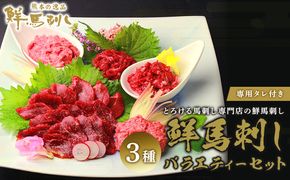 馬刺し 熊本 赤身 ユッケ 霜降り 鮮馬刺し バラエティー 3種 セット 食べ比べ 馬刺 馬肉 肉 お肉 冷凍 