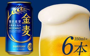 金麦 定期便 あり ビール 350ml 6本 サントリー ビール ギフト 《30日以内に出荷予定(土日祝除く)》 お酒 アルコール ふるさと納税 天然水仕込み アルコール 缶ビール 酒 6缶 びーる ふるさと納税---mifune_snt_110_6k---