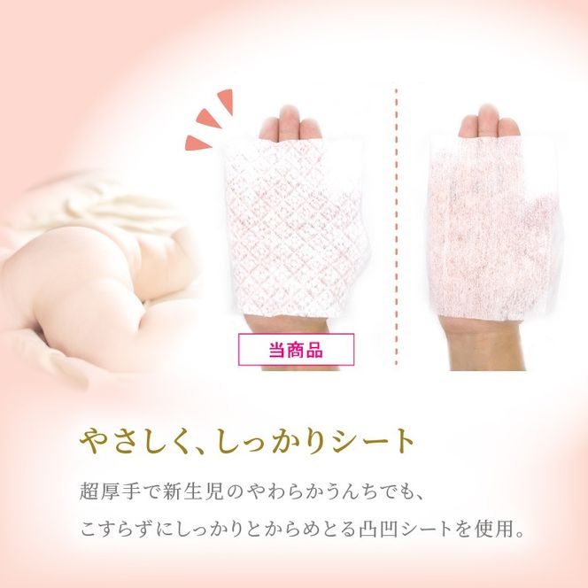 厚手の凸凹シートを使用したおしりふき(60枚×6個入り)［056T07］