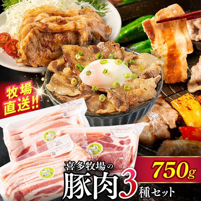 10-482 喜多牧場の豚肉3種セット