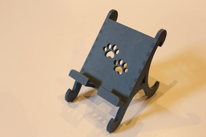 アニマルスマートフォンスタンド ネコ 青 雑貨 日用品 スマホ スマホスタンド 