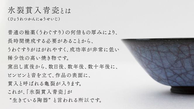 【氷裂貫入青瓷】抹茶茶碗 （小野寺裕司 作） 径15cm×高さ5.7cm | 茶碗 湯飲み 夫婦湯飲み 陶器 陶芸 お茶 食器 [EW43-NT]
