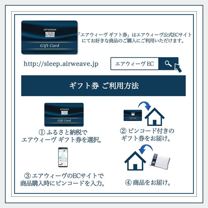 エアウィーヴ ギフト券（100万円分）【エアウィーヴオンラインストアで使える】[エアウィーヴ 寝具 人気 割引 チケット クーポン ギフト 商品券 優待券 プレゼント 割引券]