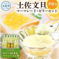 土佐市の文旦をふんだんに使った手作りマーマレードとゼリーのセット（ゼリー10本/ママレード2個）【土佐文旦産直協同組合】 [BQAH007]