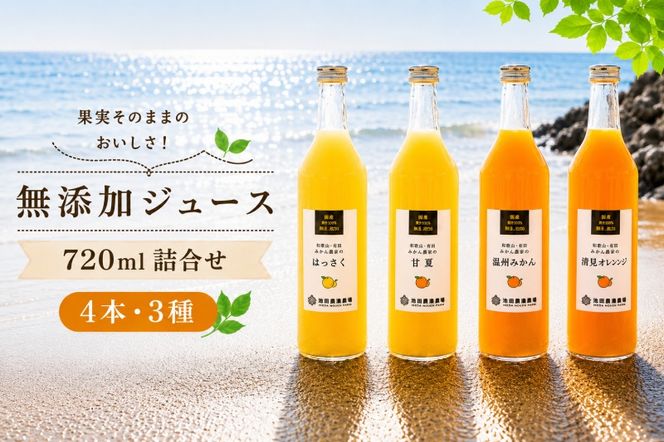 有田 みかん 100% ジュース / 温州みかん 有田みかん ストレート 果汁 無添加 柑橘 和歌山 14000円 720ml ※北海道・沖縄・離島への配送不可 //drink 【ikd100-set720-4x3A】