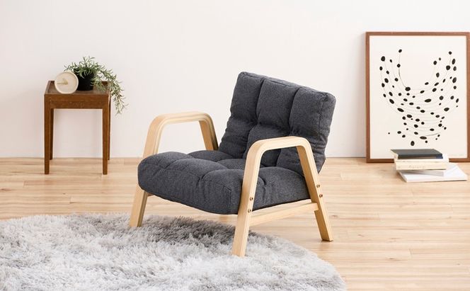 ウッドアームチェア Sサイズ WACR-S ダークグレー 一人掛け 座椅子 一人用 ソファー 高齢者 肘掛付 背もたれ 折りたたみ コンパクト ふかふか 椅子 アイリスオーヤマ