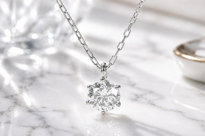 Pt950【0.20ct】６本爪一粒ダイヤモンドペンダントネックレス EmN0171-pt SWCJ017-a