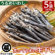 鹿児島県阿久根市産生干し「うるめいわし」(計5袋・1袋30g)国産 魚介 干物 ひもの イワシ 鰯 がらんつ干物【マルフク川畑水産】akn029-05