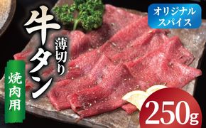 099H4377 焼肉 牛タン 薄切り オリジナルスパイス  小分け お試し少量パック（250g×1P）