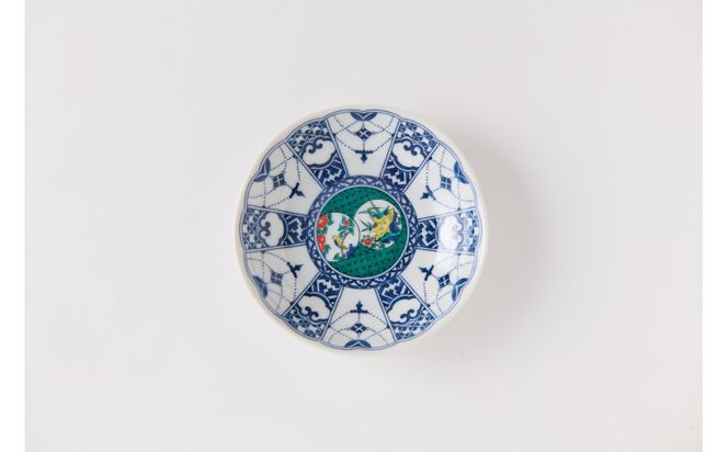 ４号皿揃　染付瓔珞文時代画風 172111_CY4007