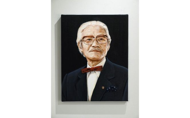 油絵で高級感のある肖像画を細密に描きます（41×32cm・背景無地）