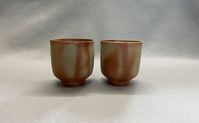 備前緋だすき 湯呑 2個 木箱入り[ 備前焼 緋襷 ] 湯のみ 工芸品 ペア 和 日本茶 プレゼント 自宅用