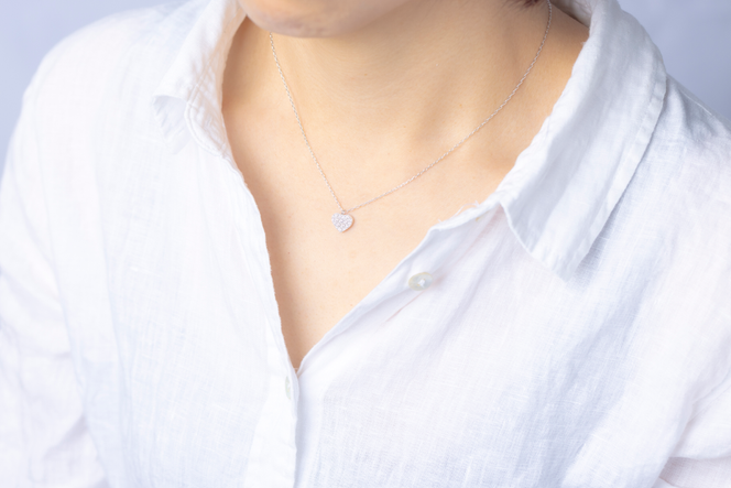 ダイヤモンド ネックレス フラットハートS 0.3ct PT プラチナ ジュエリー ダイヤ 山梨 H-2129 SWCI012-pt