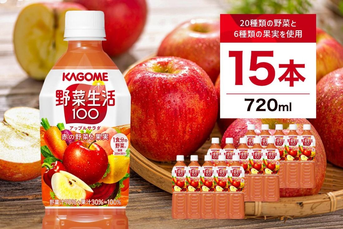 ns111-012 カゴメ 野菜生活100 アップルサラダ 720ml 15本