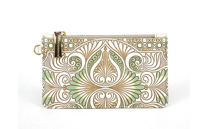 【文庫屋大関】すっきりカードケース　ロカイユ＜ペールカーキ＞【皮革工芸品】 ファッション小物 雑貨 フラグメントケース 小銭入れ付き 収納 スマート 日本製 