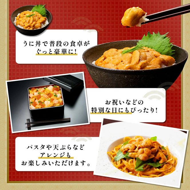 無添加　極上エゾバフンウニ塩水パック 100g　配送期間B：10月下旬～11月下旬迄 [mh-0462_B]