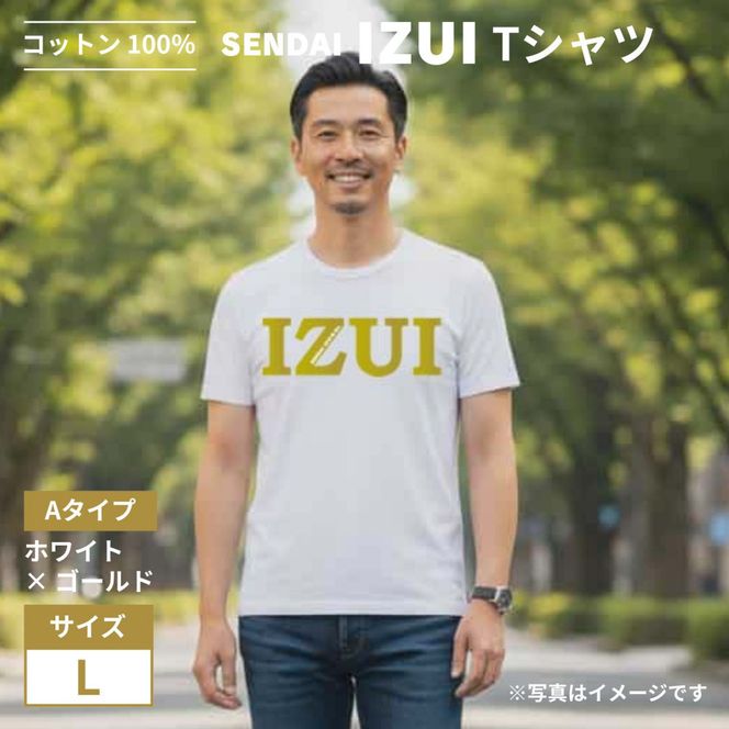 宮城 仙台 Ｔシャツ 綿100% 厚手【SENDAI IZUI & Go.】白×金　Lサイズ 041009_FC006VC02