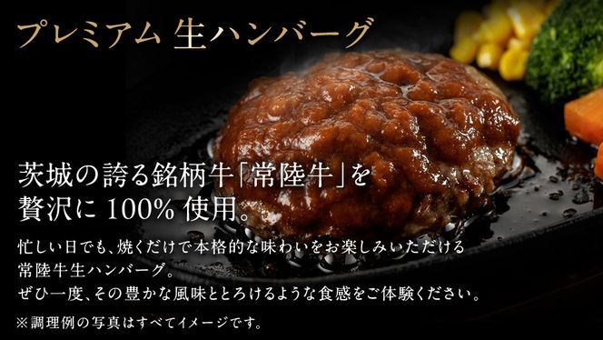 常陸牛 100% プレミアム 生ハンバーグ 【選べる内容量】【茨城県共通返礼品】 ハンバーグ 黒毛和牛 和牛 牛肉 肉 レトルト 冷凍 簡単 小分け