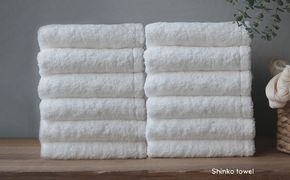 G3497 【TVで紹介！】おぅ！え～やん フェイスタオル（ホワイト）12枚【泉州タオル 国産 吸水 普段使い 無地 シンプル 日用品 家族 ファミリー】 