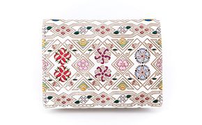 【文庫屋大関】箱まち小銭入れ　花菱【皮革工芸品】 ファッション小物 財布 民芸品 