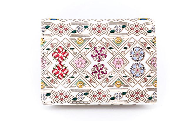 【文庫屋大関】箱まち小銭入れ　花菱【皮革工芸品】 ファッション小物 財布 民芸品 