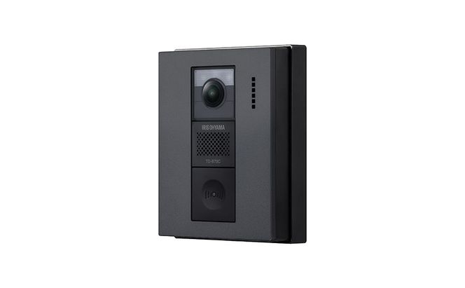 インターホン カメラ付玄関子機 TD-B70C-B アイリスオーヤマ TD-SM7070C-BB用 親機TD-M70 ドアホン 防犯 別売り 子機 単品 自動録画 外でも 外から スマホ対応 IoT テレビドアホン 