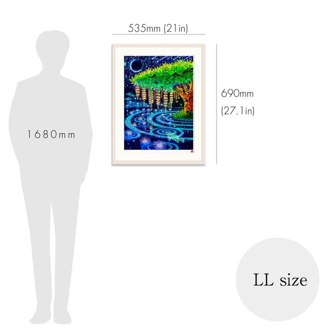 ［琉球イラストレーション］ 与儀勝之 『サガリバナ / Barringtonia』 額装LLサイズ インテリア 雑貨 アート おしゃれ おすすめ 沖縄市 / yogima office[BCAI024]