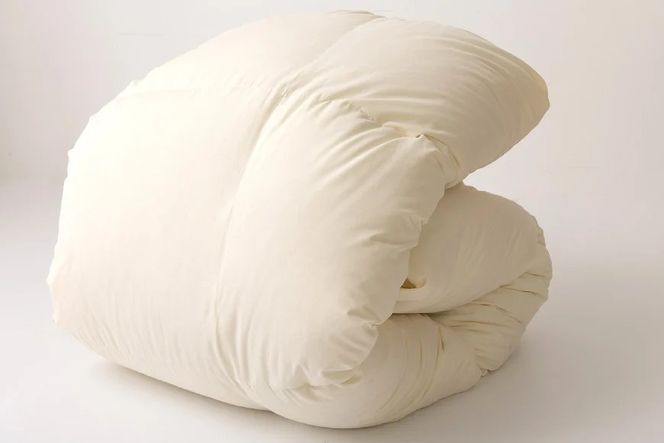 【春秋用】羽毛布団 中厚 合掛け ダブル マザーグースダウン 95％ ポーランド産 1.1kg 100×140番手サテン グランミュゼ [川村羽毛 山梨県 韮崎市 20743647] 布団 日本製