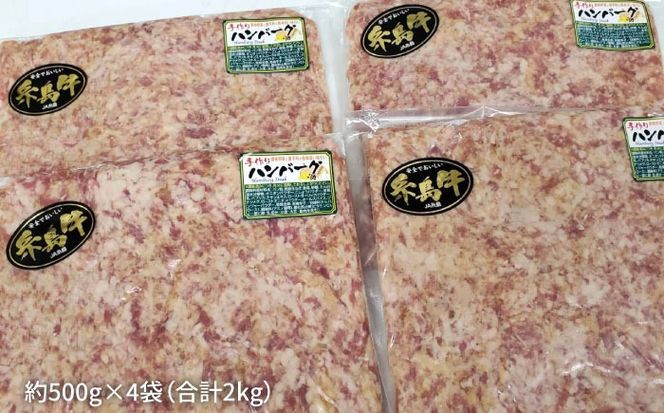 【ハンバーグ用】糸島黒毛和牛 / 糸島産豚肉 ミックス ハンバーグ パテ 2kg (500g×4) 糸島市 / 糸島ミートデリ工房 [ACA117]