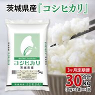 超便利【3ヶ月定期便】計30kg 　令和7年産 茨城県産 コシヒカリ10kg×3回分【お米 コメ こめ こしひかり】(AL160)