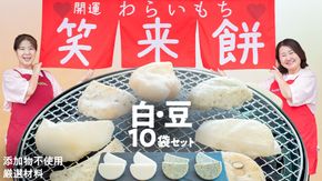 【お正月用】笑来餅 10個 セット（白5豆5） 餅 もち もち米 豆餅 落花生 [EP008ci]