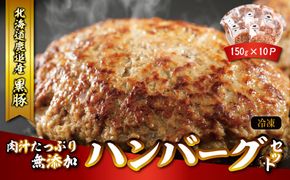 鹿追産　自然放牧黒豚　肉汁たっぷり無添加ハンバーグセット　150ｇ×10 SKN019