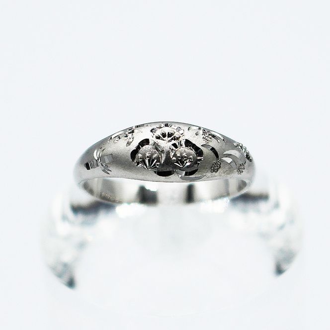 純プラチナ 甲丸 松竹梅リング Pt999 (17169) 指輪 リング プラチナ 純プラチナ Pt999 甲丸 松竹梅リング ジュエリー アクセサリー 山梨県 甲斐市 BR-91