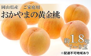 桃 2026年 先行予約 ご家庭用 おかやま の 黄金桃 約1.8kg（7～9玉） もも モモ 岡山県産 国産 フルーツ 果物