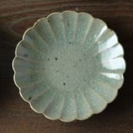 砥部焼 菊型皿セット（直径約17cm×2枚） 緑 IKTS011-5