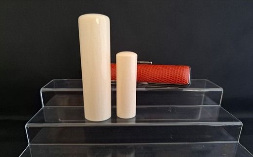 高級本象牙印鑑　長丈　21.0mm×90mm（ワニまたはカメケース・桐箱ケース付き）はんこ ハンコ 実印 銀行印 認印 オーダー