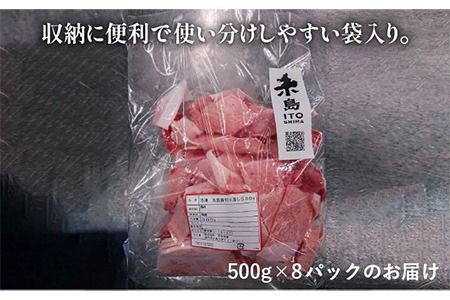 糸島 豚 切り落とし 4kg ( 500g × 8P ) 糸島 【幸栄物産】 [ABH003]